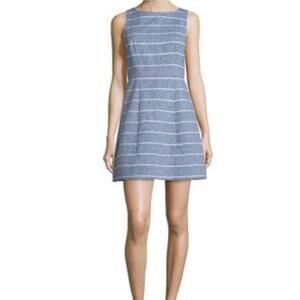 Alice Olivia Lindsey Structured Striped Linen Blend Mini Dress US 0